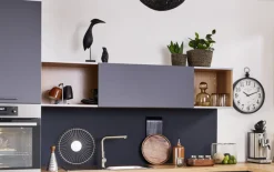Einbauküche Meteor, schwarz, inkl. Elektrogeräte