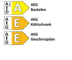 Einbauküche Nordic, weiß/schiefergrau, inkl. AEG Elektrogeräte