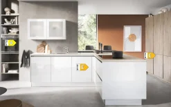 Einbauküche Perfect brillant/Bali, weiß, inkl. Bosch Elektrogeräte
