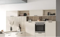 Einbauküche Perfect brillant, crema magnolia, inkl. Siemens Elektrogeräte