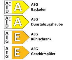 Einbauküche Perfect brillant, perlgrau, inkl. AEG Elektrogeräte