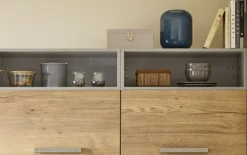 Einbauküche Perfect brillant/Vancouver, perlgrau Hochglanz, inkl. Privileg Elektrogeräte