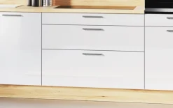 Einbauküche Perfect brillant, weiß, inkl. Privileg Elektrogeräte
