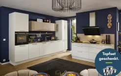 Einbauküche Perfect brillant, weiß/kaschmir farbend, inkl. Privileg Elektrogeräte