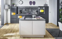 Einbauküche Perfect soft, schwarz, inkl. Bosch Elektrogeräte