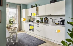 Einbauküche Perfect Soft, weiß matt, inkl. Blaupunkt Elektrogeräte