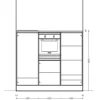 Einbauküche Riva, weißbeton Nachbildung