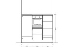 Einbauküche Riva, weißbeton Nachbildung