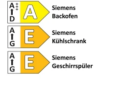 Einbauküche Rosian/Lenzen, Eiche Bergamo Nachbildung/seidengrau, inkl. Siemens Elektrogeräte