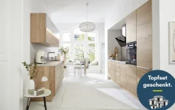 Einbauküche Stadum, Eiche Sienna Nachbildung, inkl. Bosch Elektrogeräte