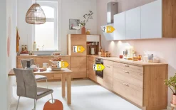 Einbauküche Stadum/Ferna, Eiche Sierra Nachbildung, inkl. Privileg Elektrogeräte