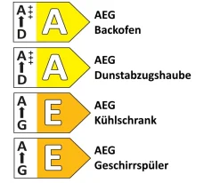 Einbauküche Stadum, Nussbaum Milano Nachbildung, inkl. AEG Elektrogeräte