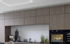Einbauküche Stadum/Torna, schwarz/Nussbaum Nachbildung, inkl. Bosch Elektrogeräte