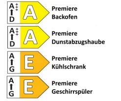 Einbauküche Stana/Plamos, Hochglanz weiß, inkl. Elektrogeräte