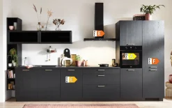 Einbauküche Structura, Eiche Nero Nachbildung, inkl. Elektrogeräte