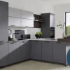 Einbauküche Sunta/Ferna, schiefergrau/seidengrau, inkl. Bosch Elektrogeräte