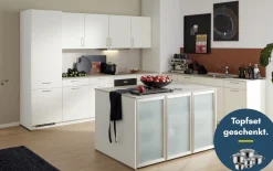 Einbauküche Sunta, weiß, inkl. Siemens Elektrogeräte
