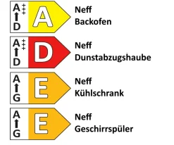 Einbauküche Sylt, Lack schwarz matt, inkl. Neff Elektrogeräte
