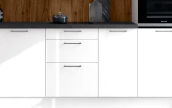 Einbauküche Top Soft, kristallweiß, inkl. Blaupunkt Elektrogeräte