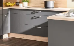 Einbauküche Torna, schiefergrau, inkl. Elektrogeräten
