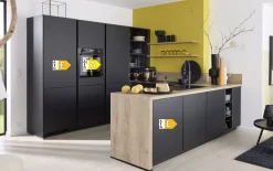 Einbauküche Torna, schwarz matt, inkl. Neff Elektrogeräte