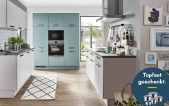 Einbauküche Torna, seidengrau, inkl. Siemens Elektrogeräte