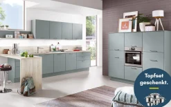 Einbauküche Touch, aqua supermatt Lacklaminat, inkl. Privileg Elektrogeräte
