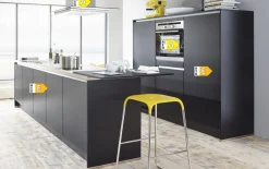 Einbauküche Touch, supermatt schwarz, inkl. Elektrogeräte