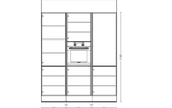 Einbauküche Uno/Toronto, weiß/Alteiche natur Nachbildung, inkl. Siemens Elektrogeräte