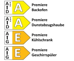 Einbauküche Wida, hellgrau/karminrot, inkl. Elektrogeräte
