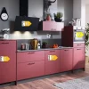 Einbauküche Wida, kaminrot, inkl. Elektrogeräte