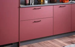 Einbauküche Wida, kaminrot, inkl. Elektrogeräte