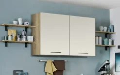 Einbauküche Wida, magnolia/Bergeiche Nachbildung, inkl. Elektrogeräte