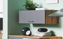 Einbauküche Wida/Plamos, anthrazit/Wildeiche Nachbildung, inkl. Elektrogeräte