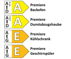 Einbauküche Wida/Plamos, weiß/Eiche Nachbildung, inkl. Elektrogeräte