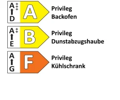 Einbaukueche IP 1200, Beton Nachbildung, inkl. Privileg Elektrogeräte