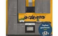 Einbaukueche IP 1200, Beton Nachbildung, inkl. Privileg Elektrogeräte