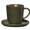 Espressotasse mit Untertasse coppa nori, Porzellan, grün, 0,2 l