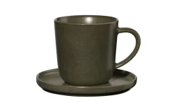 Espressotasse mit Untertasse coppa nori, Porzellan, grün, 0,2 l