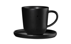 Espressotasse mit Unterteller coppa kuro, Porzellan, schwarz