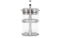 Essig & Öl-Set aus Edelstahl mit Glas, 3-teilig