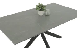 Esstisch Chiara T, Marmor Nachbildung, grau, inkl. Synchronauszug