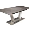 Esstisch Comedor, Wildeiche schwarz-Nachbildung/Edelstahl