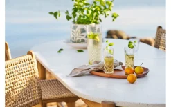 Esstisch Terracina, weiß/Akazienholz