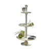 Etagere 3-stöckig, braun/silber, 95 cm