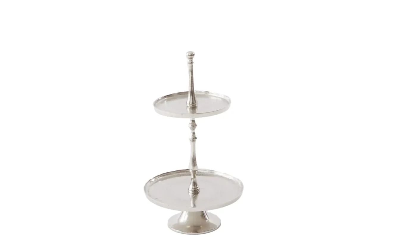 Etagere 2 Stöckig in silber