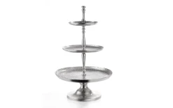 Etagere 3-stöckig in silber, 42 x 80 x 42 cm