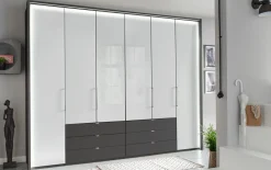 Falttürenschrank Clivo 2000, weiß/graphit