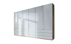 Funktionsdrehtürenschrank Loft, weiß/Bianco Eiche, 300 x 216 cm
