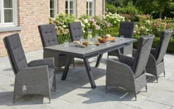 Garten-Positionsstuhl Barcelona, grau/schwarz